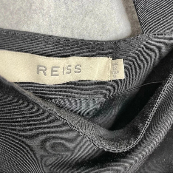 Reiss Black Crossback Fit and Flare Cocktail Dress - Picture 7 of 7